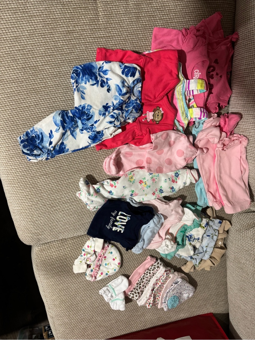Misc Baby Girls Mixed Clothing Lot - Pink, Blue, White